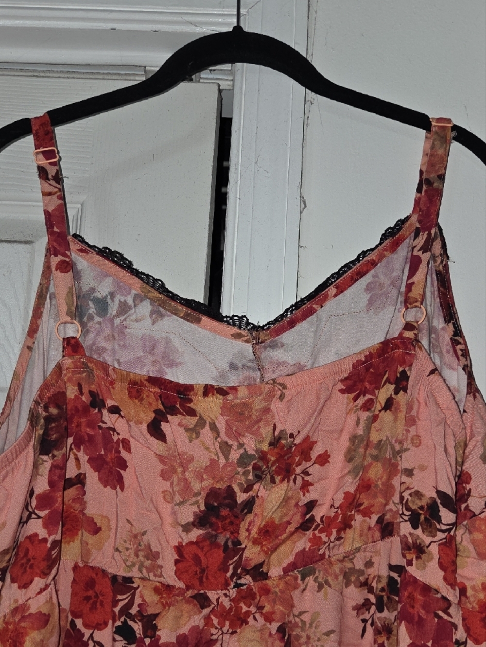 torrid Peach Floral Slip with Black Lace Accent - Picture 4 of 6